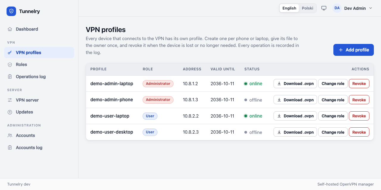 VPN profiles